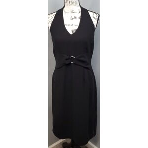 Vintage Sheri Martin New‎ York Bodycon Dress Womens Size 8 Black Halter Back Zip